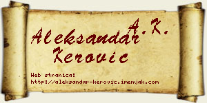 Aleksandar Kerović vizit kartica